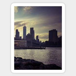 Manhattan Skyline Brooklyn Sunset NYC Sticker